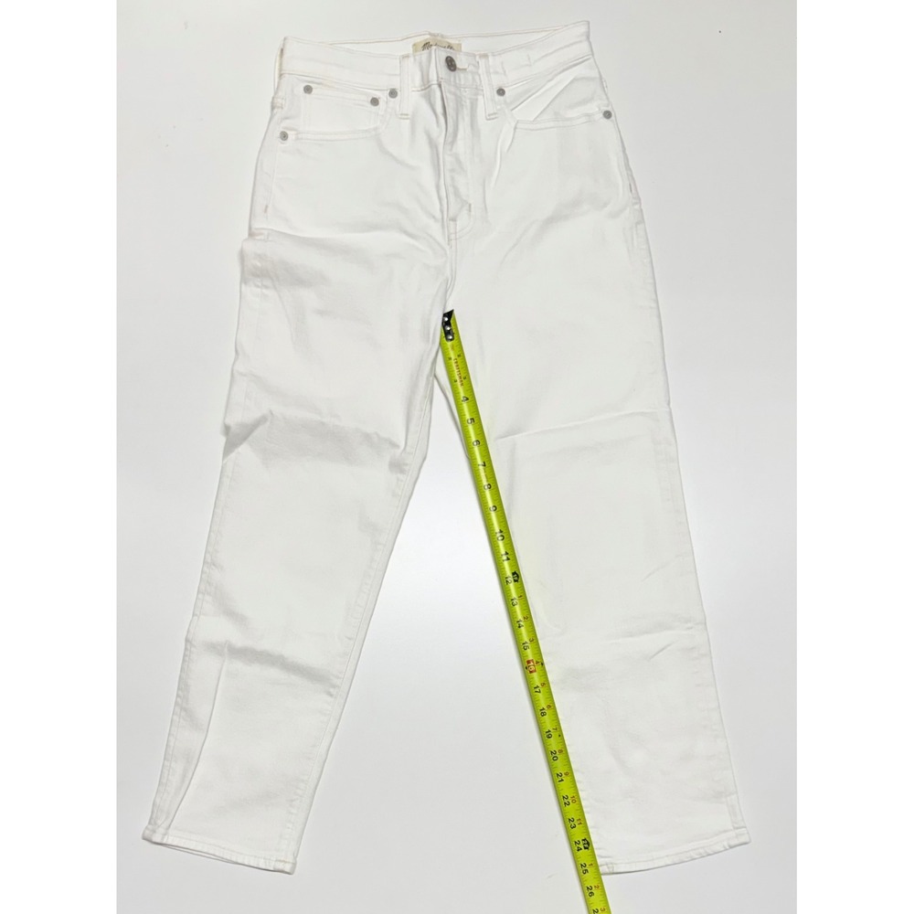 Madewell Classic Straight Jeans White High Rise Denim Size 27